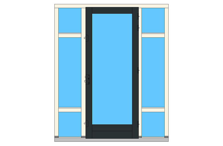 A02-ZL2-TD deurkozijn zijlicht buitendraaiend