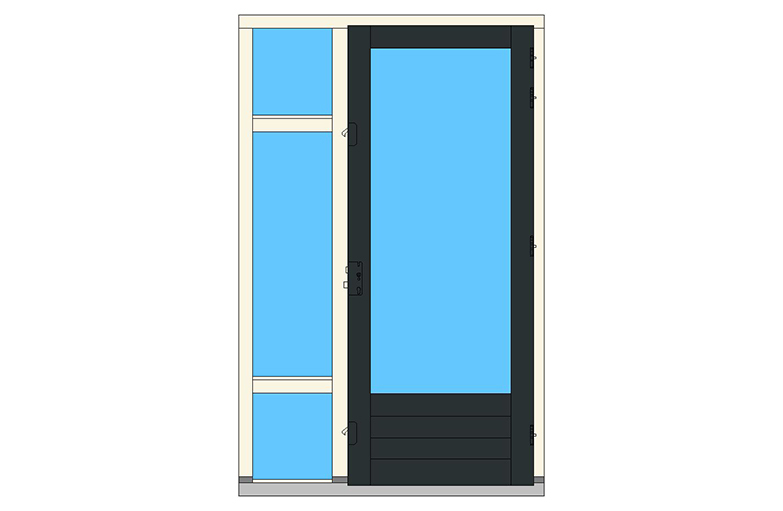 A04-ZL-TD deurkozijn zijlicht buitendraaiend