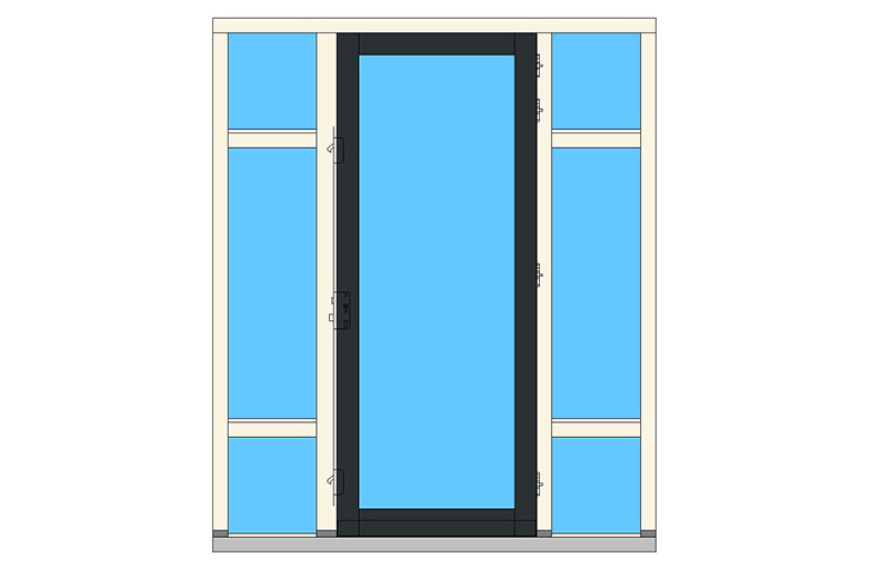 B01-ZL2-TD deurkozijn zijlicht binnendraaiend