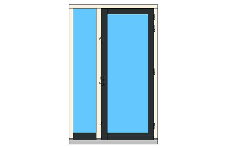 B01-ZL-BW1 deurkozijn zijlicht binnendraaiend