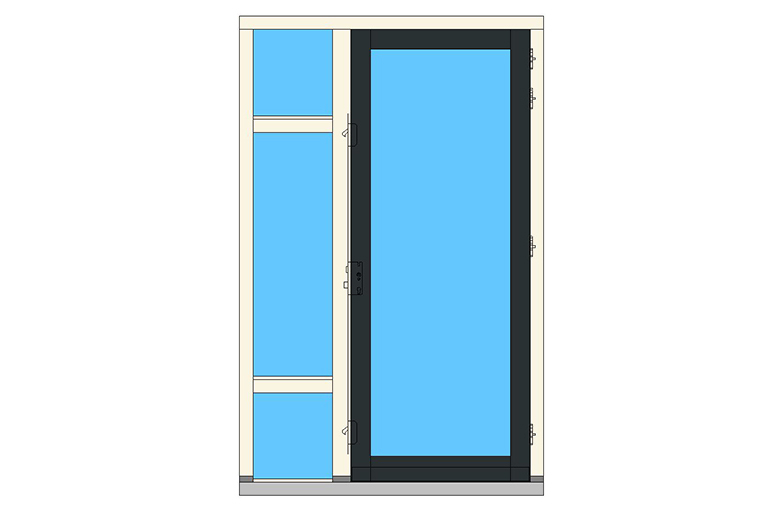 B01-ZL-TD deurkozijn zijlicht binnendraaiend