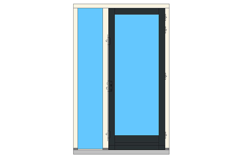 B02-ZL deurkozijn zijlicht binnendraaiend