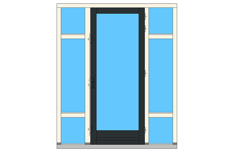 B02-ZL2-TD deurkozijn zijlicht binnendraaiend