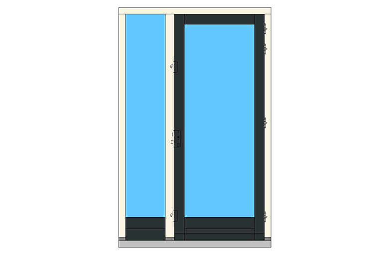 B02-ZL-BW2 deurkozijn zijlicht binnendraaiend