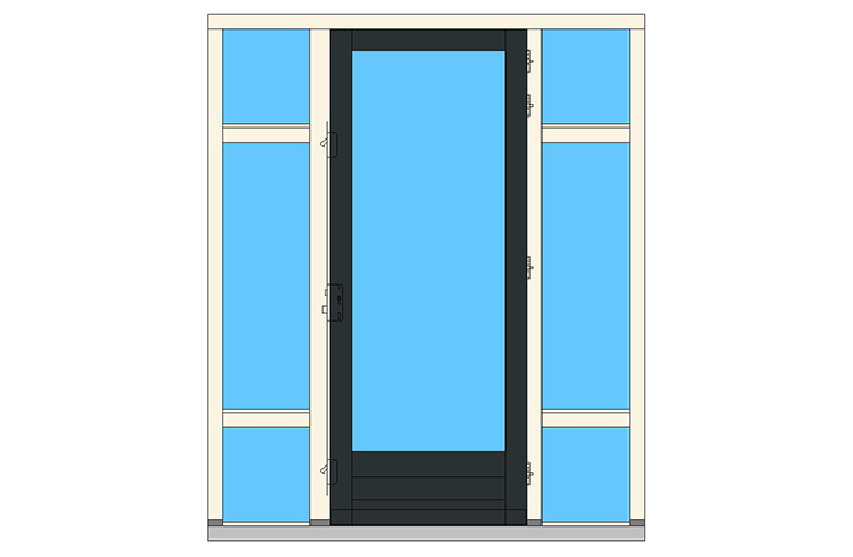 B03-ZL2-TD deurkozijn zijlicht binnendraaiend