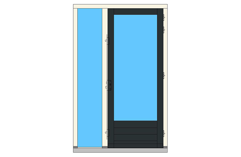 B04-ZL deurkozijn zijlicht binnendraaiend
