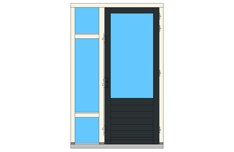 B07-ZL-TD deurkozijn zijlicht binnendraaiend