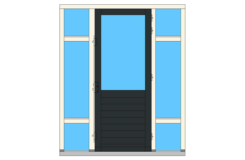 B09-ZL2-TD deurkozijn zijlicht binnendraaiend