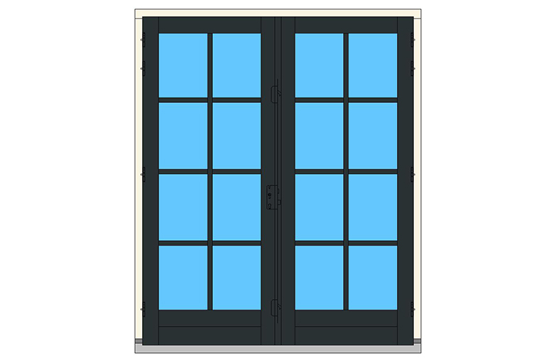 C02-R1 dubbeldeuren stolp buitendraaiend