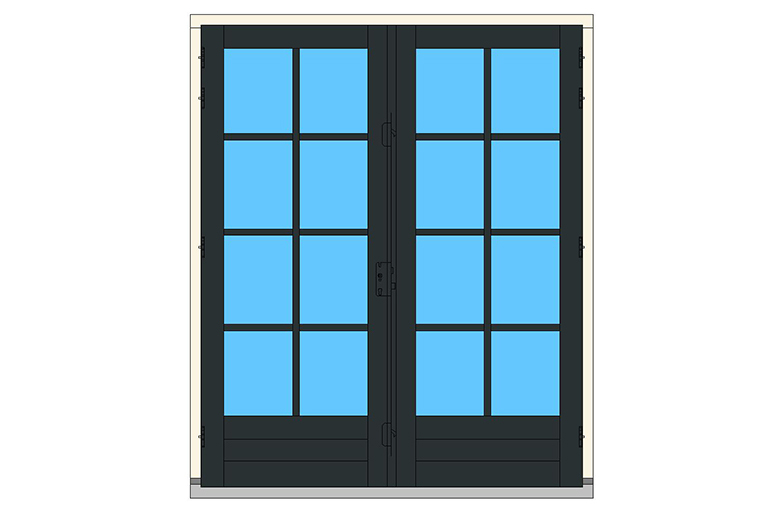 C03-R1 dubbeldeuren stolp buitendraaiend