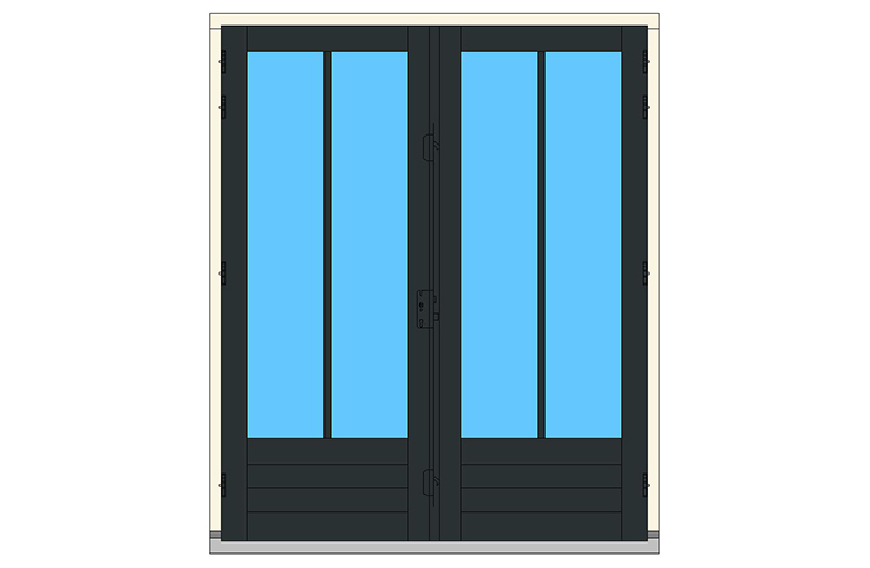 C04-R dubbeldeuren stolp buitendraaiend