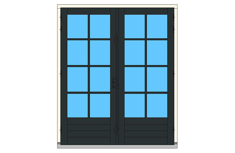 C04-R1 dubbeldeuren stolp buitendraaiend