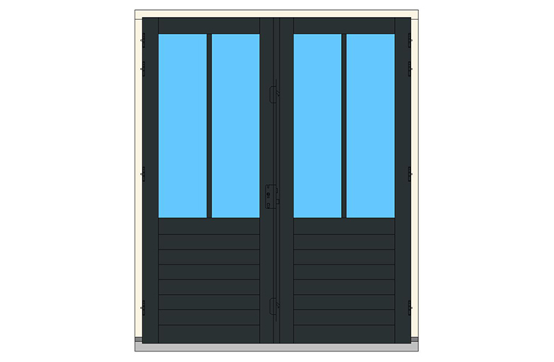 C08-R dubbeldeuren stolp buitendraaiend