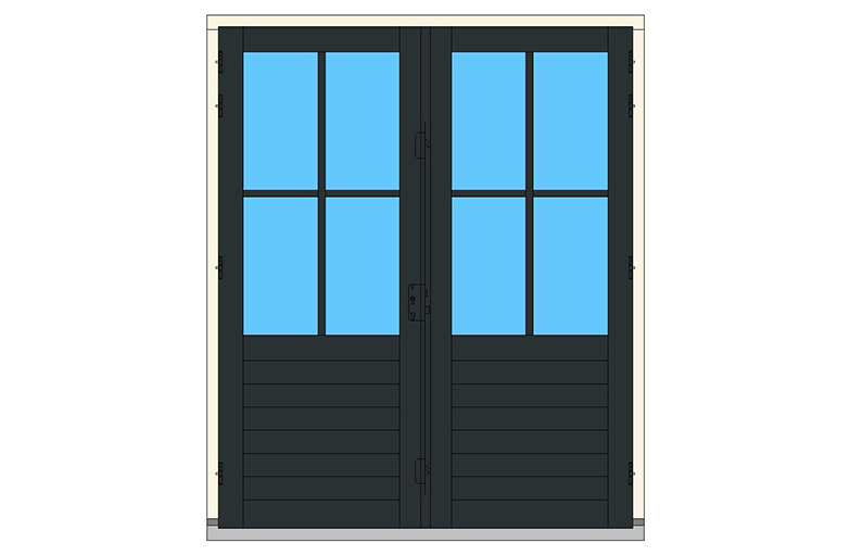 C08-R1 dubbeldeuren stolp buitendraaiend