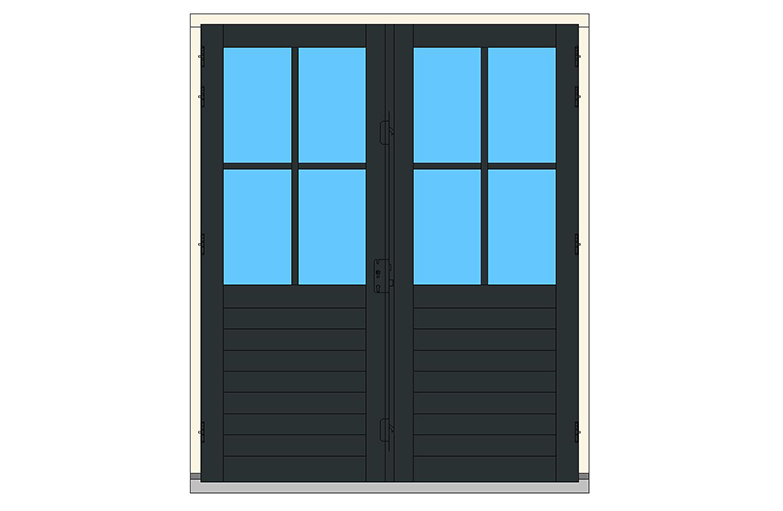 C09-R1 dubbeldeuren stolp buitendraaiend