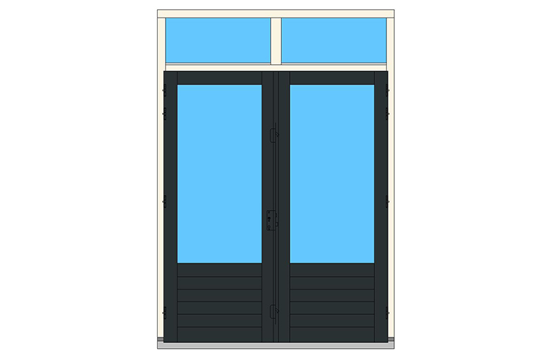 C06-BL dubbeldeuren stolp bovenlicht buitendraaiend