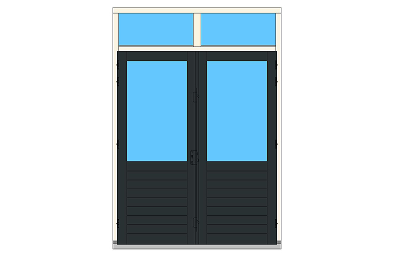 C09-BL dubbeldeuren stolp bovenlicht buitendraaiend