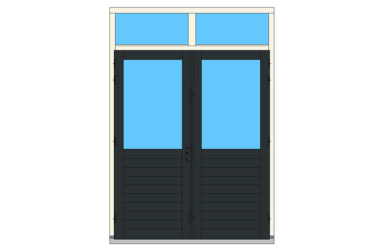 C10-BL dubbeldeuren stolp bovenlicht buitendraaiend